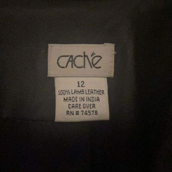 Cache Black Leather Jacket - Picture 2 of 5